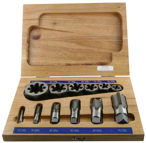 12 Piece Pipe Tap and Hex Die Set
